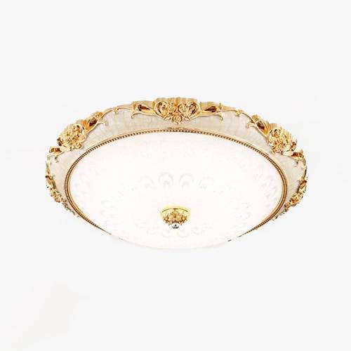 Plafonnier LED en acrylique rond avec dorures