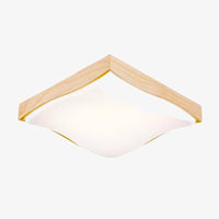 Plafonnier LED en bois carré à vague