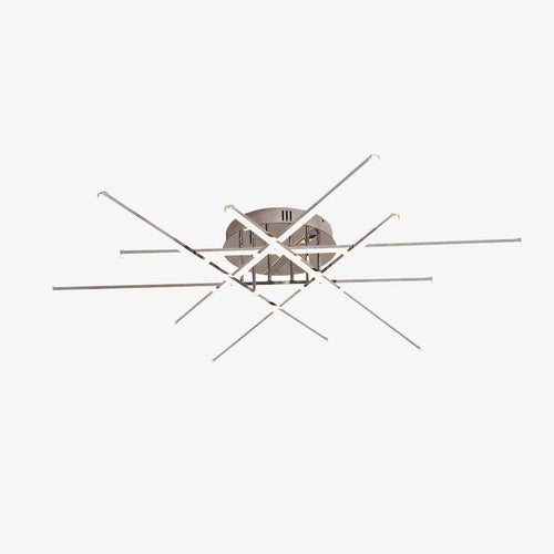Plafonnier LED moderne barres chromées Flush