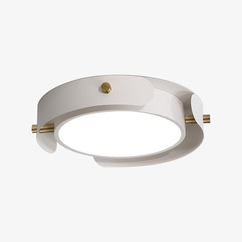 Plafonnier rond LED en métal et barres en bois Study