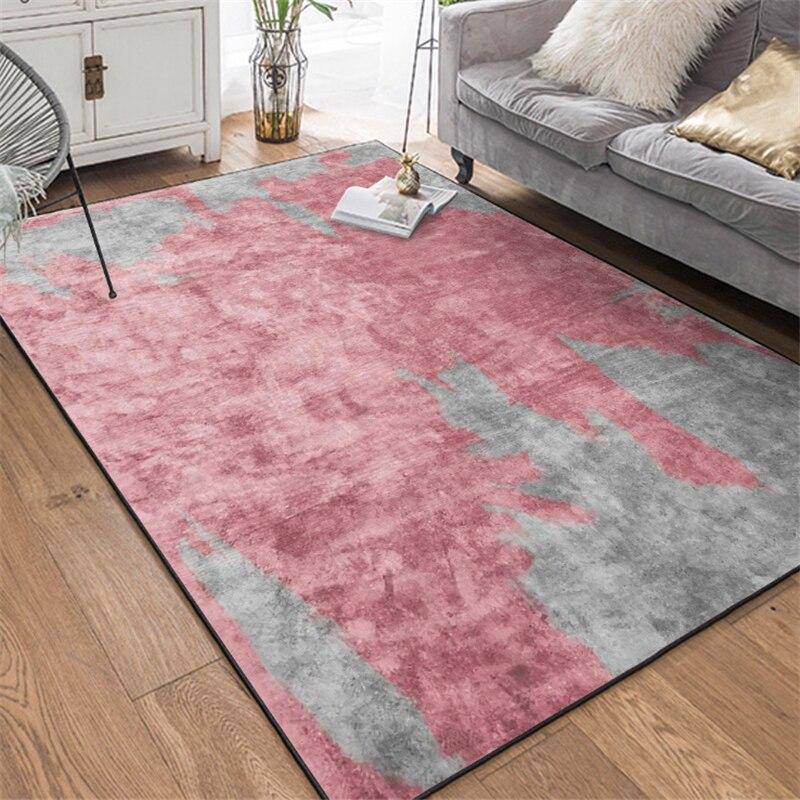 Tapis rectangle bicolore gris et rose Sweet - vue 5 sur 6