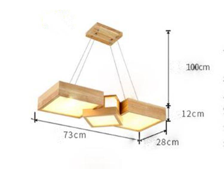 Lustre LED carrés en bois design style japonais - vue 9 sur 9