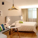 Lustre design en rotin LED avec abat-jour chapeau