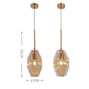 Suspension design LED aux formes géométriques en verre Luxury