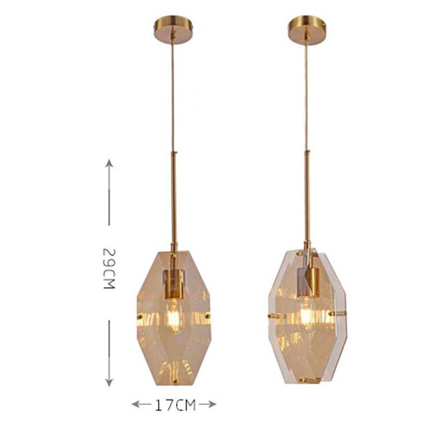 Suspension design LED aux formes géométriques en verre Luxury - vue 7 sur 6