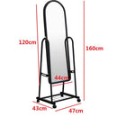 Miroir sur pied avec roulette Dressing