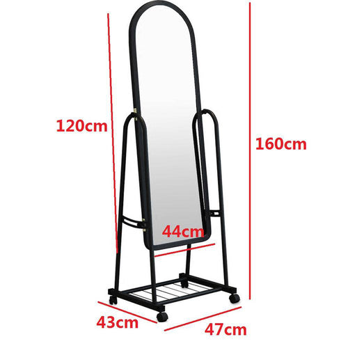 Miroir sur pied avec roulette Dressing
