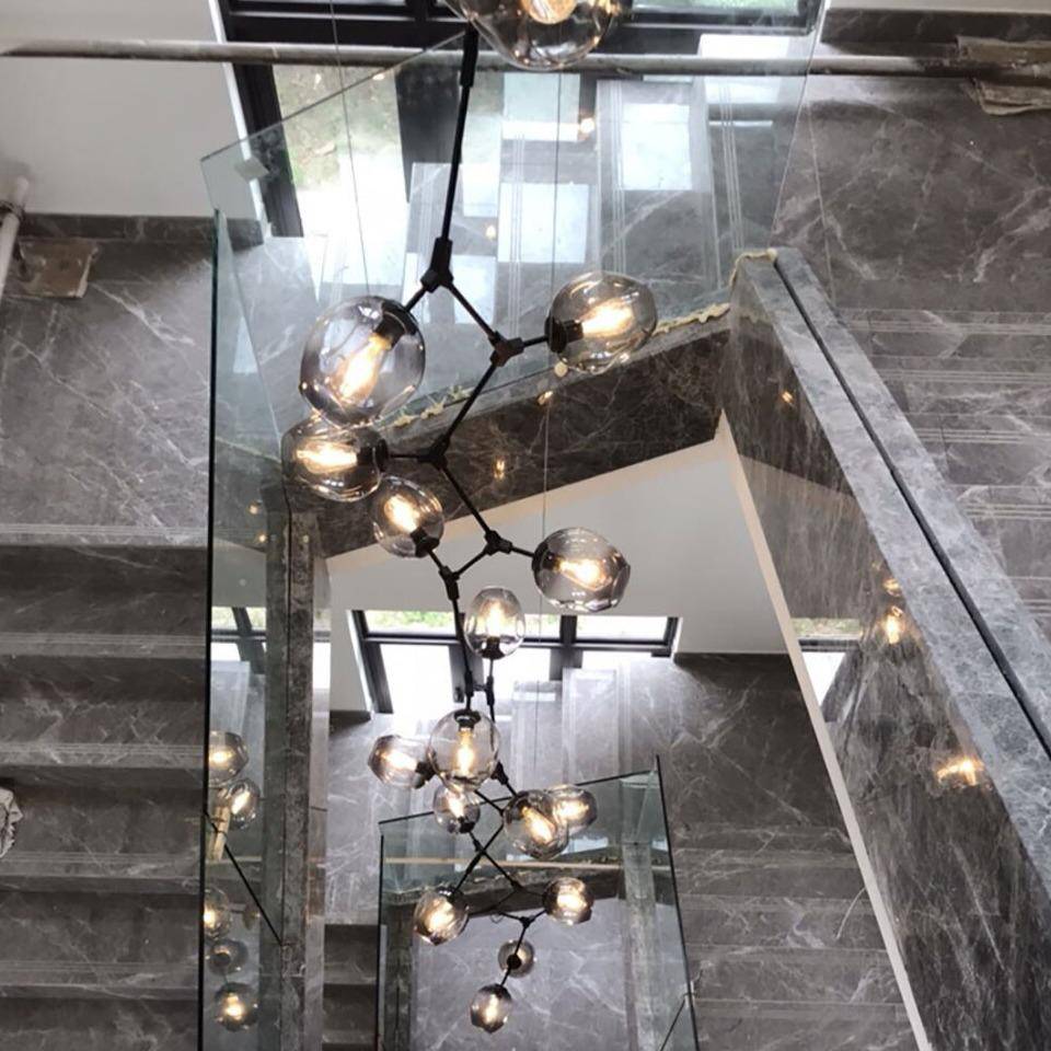 Suspension design LED avec abat-jour en verre style branche Creative - vue 3 sur 29