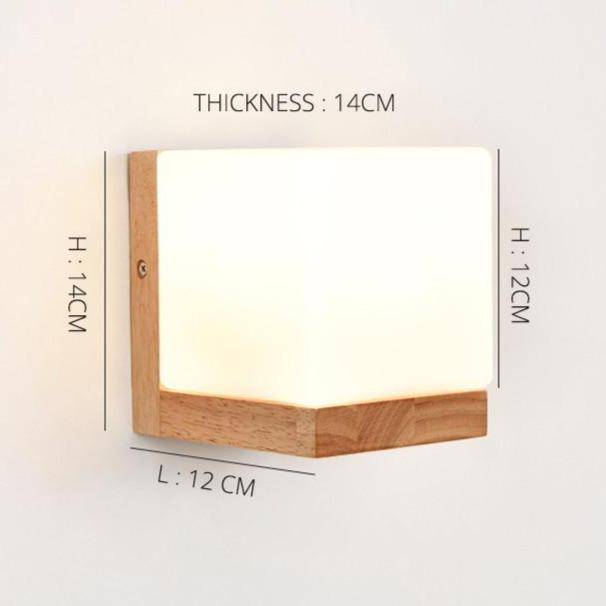 Applique murale moderne à LED en forme cubique en bois - vue 7 sur 6