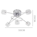 Plafonnier chromé et cristal en aluminium