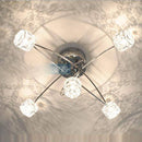 Plafonnier chromé et cristal en aluminium