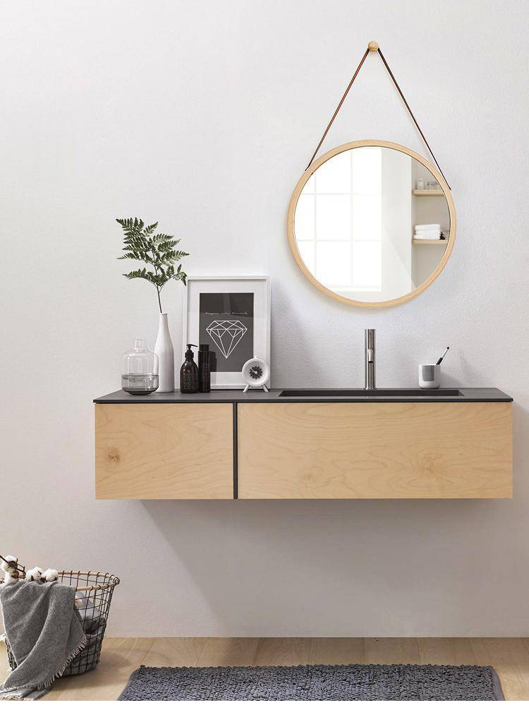 Miroir mural rond suspendu avec cadre Hotel - vue 10 sur 14