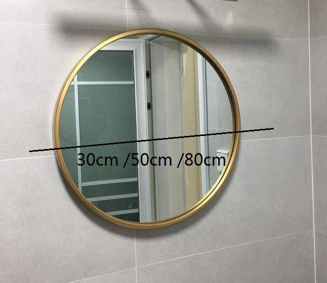 Miroir mural rond doré European - vue 5 sur 6