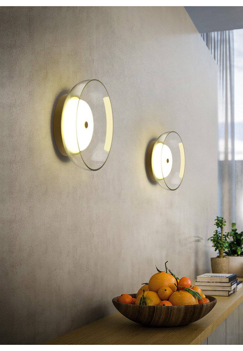 Plafonnier doré rond en verre de plusieurs tailles - vue 4 sur 10