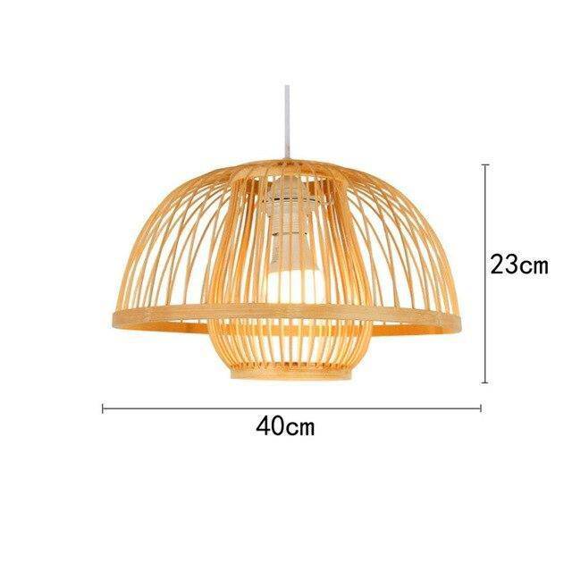 Suspension en bambou LED avec différents cylindres style Asian - vue 9 sur 11
