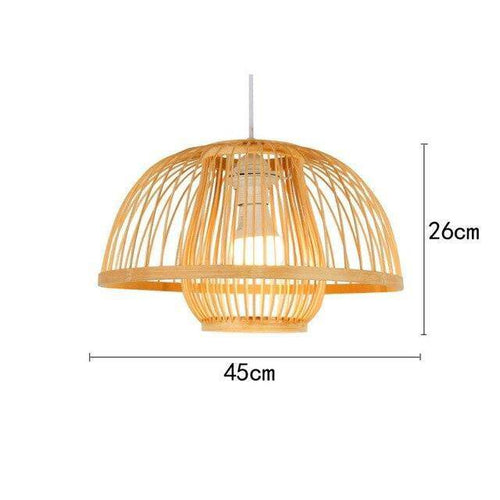 Suspension en bambou LED avec différents cylindres style Asian