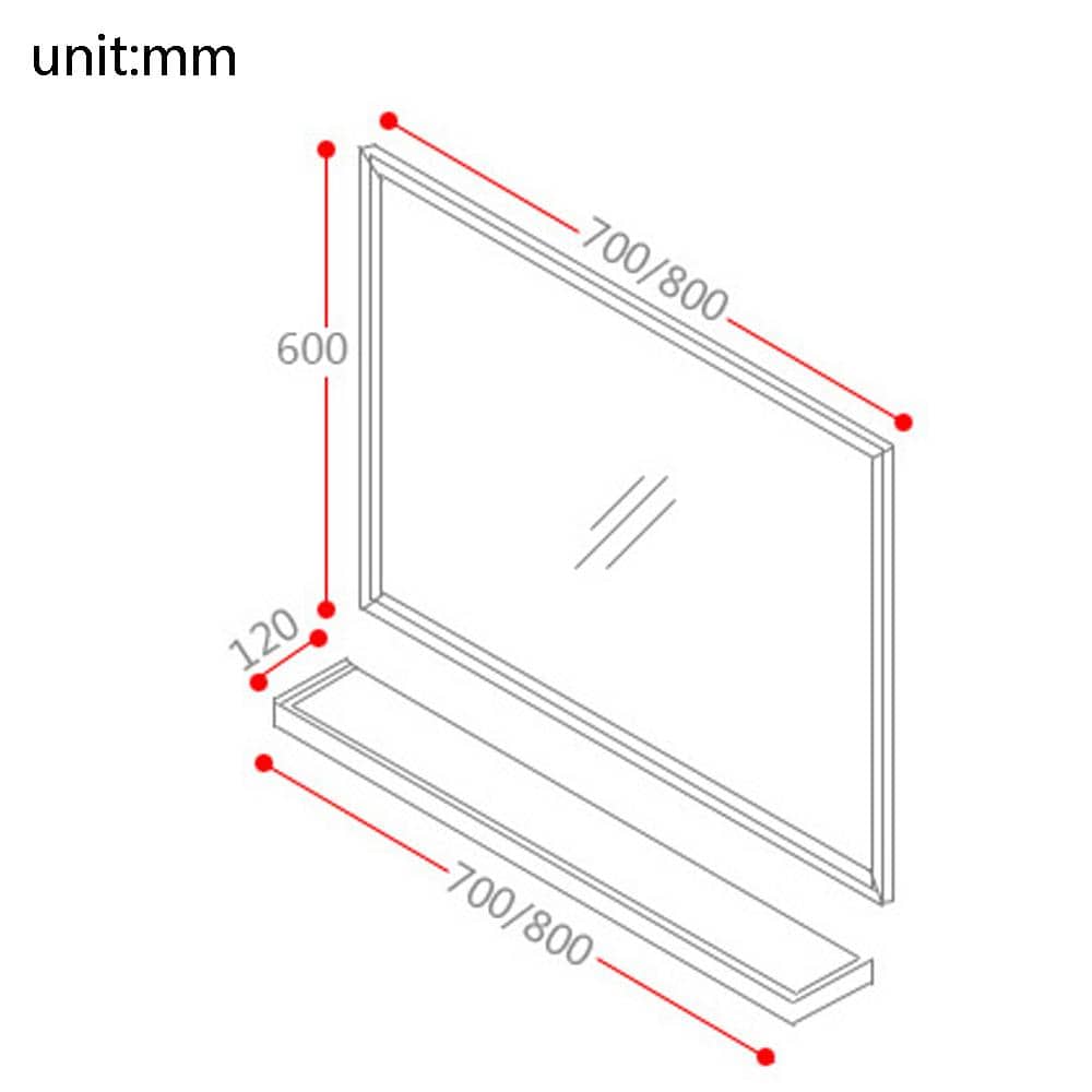 Miroir mural rectangulaire en aluminium Shelf - vue 16 sur 16