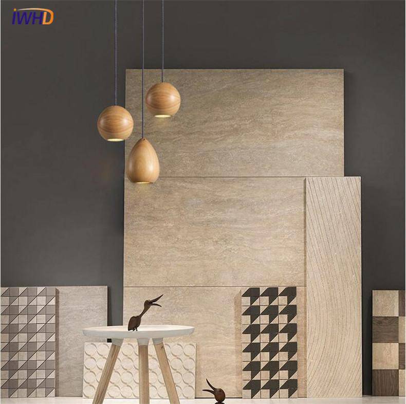 Suspension LED design boule en bois vintage - vue 9 sur 9