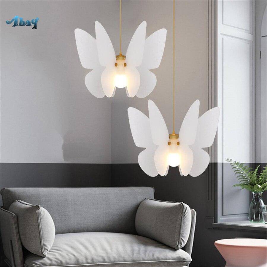 Suspension moderne LED blanche au style Butterfly - vue 3 sur 4