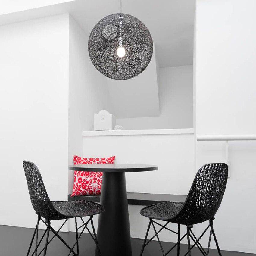 Suspension en rotin LED avec boule colorée Simple - vue 4 sur 16