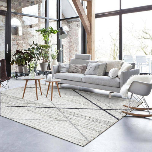 Tapis rectangle moderne beige style Nordic