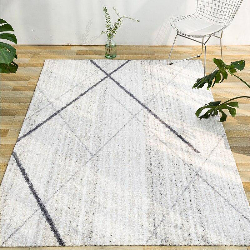 Tapis rectangle moderne beige style Nordic - vue 5 sur 4