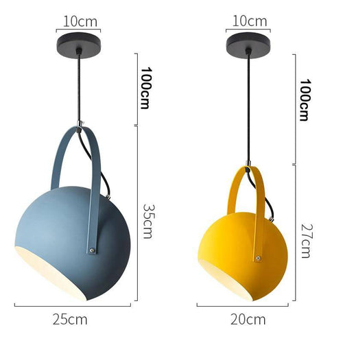 Suspension LED boule avec lanière en métal Colourful