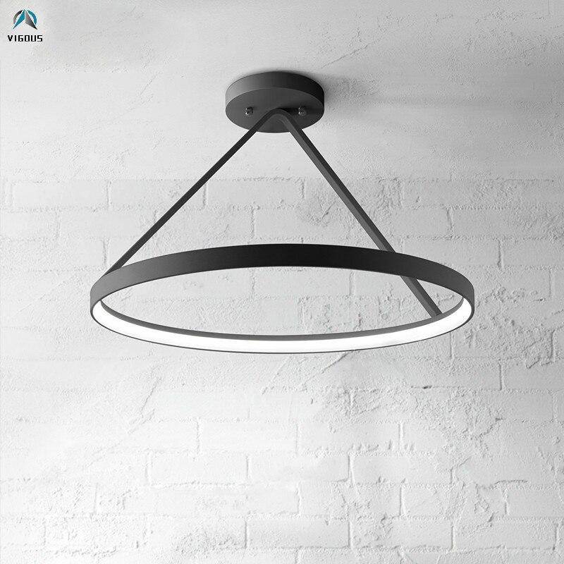 Lustre LED design rond suspendu en métal Moderne - vue 3 sur 5