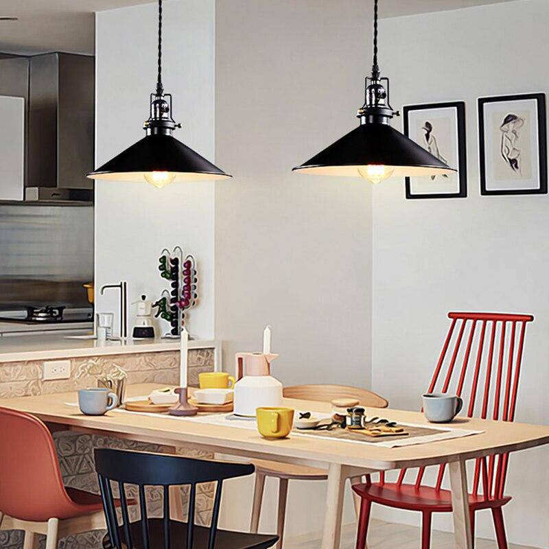 Suspension retro LED en métal avec abat-jour conique Edison - vue 4 sur 10