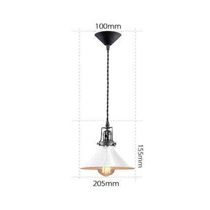 Suspension retro LED en métal avec abat-jour conique Edison - vue 6 sur 10