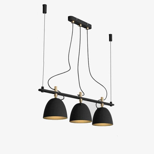 Suspension design LED avec plusieurs abats-jours noirs Loft
