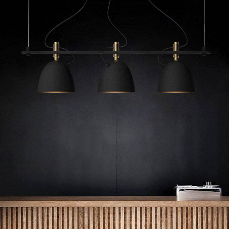 Suspension design LED avec plusieurs abats-jours noirs Loft - vue 4 sur 6