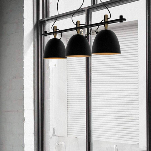 Suspension design LED avec plusieurs abats-jours noirs Loft