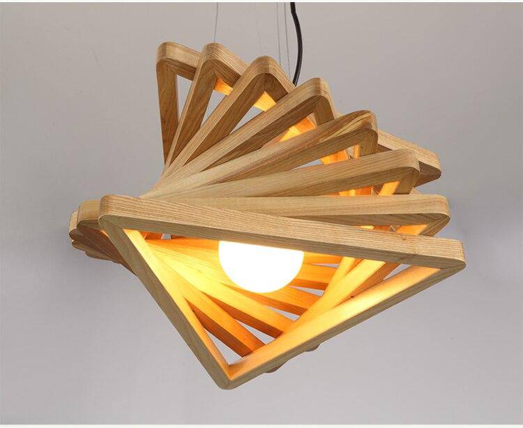 Lustre design triangles en bois Fruit - vue 7 sur 8