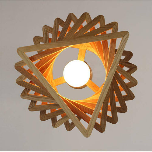 Lustre design triangles en bois Fruit