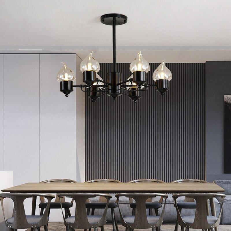 Lustre design à lampes bougies moderne - vue 3 sur 9
