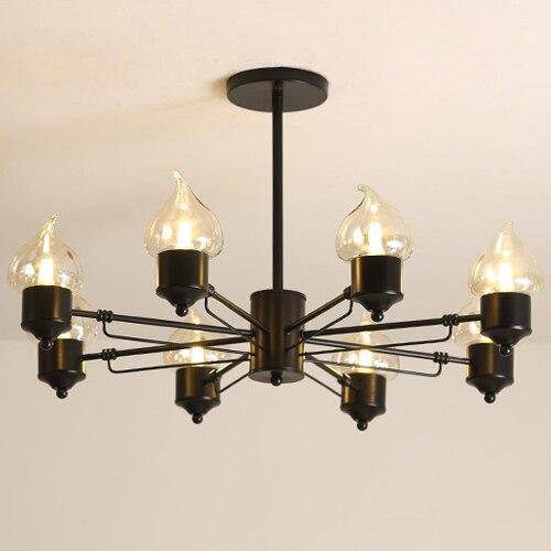Lustre design à lampes bougies moderne - vue 7 sur 9