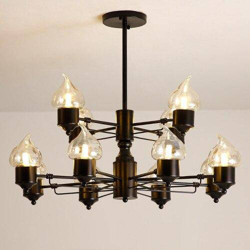 Lustre design à lampes bougies moderne - vue 6 sur 9