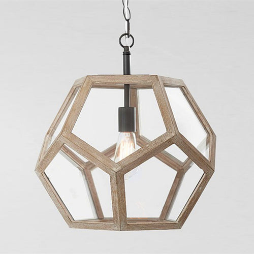 Lustre scandinave style corbeille avec perles enfilées Brunissende