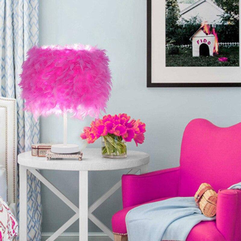 Lampe à poser LED avec plumes colorées - vue 8 sur 9