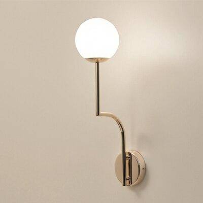 Applique murale design à LED dorée et boule en verre rétro - vue 5 sur 5