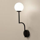 Applique murale design à LED dorée et boule en verre rétro