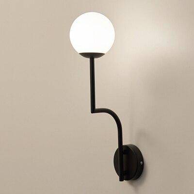 Applique murale design à LED dorée et boule en verre rétro - vue 4 sur 5
