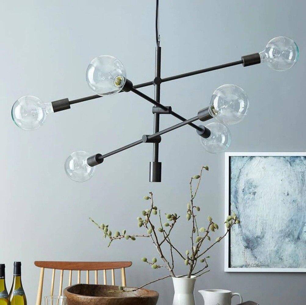 Lustre design à bras et boules en verre Line - vue 3 sur 6