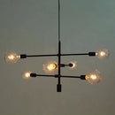 Lustre design à bras et boules en verre Line