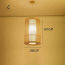 Suspension en rotin LED avec cylindre dans la boule style Tea