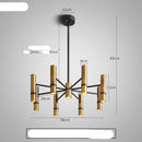 Lustre design à spots tube dorés