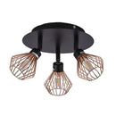Applique moderne LED en métal noir et abat-jour cuivré Buny