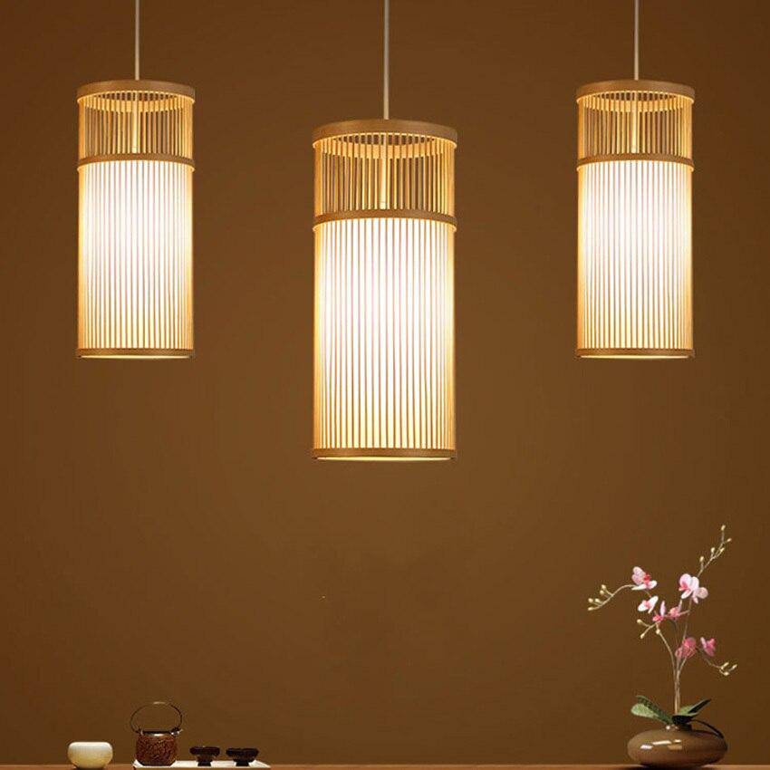 Suspension LED cage cylindrique en bambou Handicraft - vue 4 sur 6