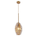 Suspension design LED aux formes géométriques en verre Luxury
